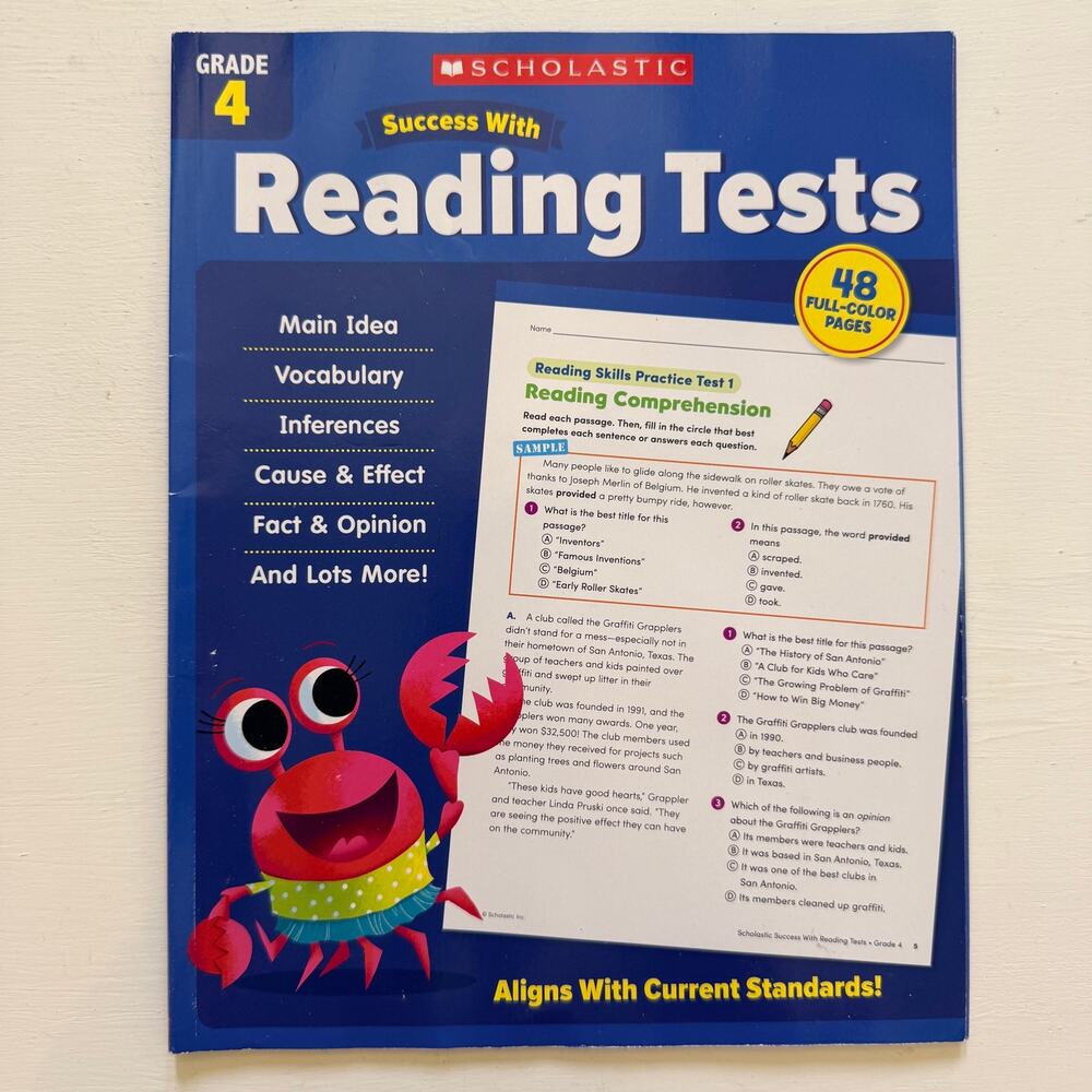 Scholastic Success With Reading Tests Grade 4 Workbook Reading Comprehension